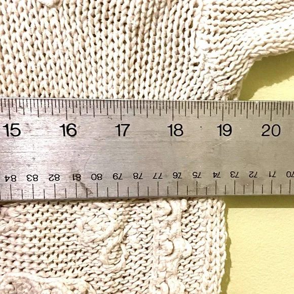 Vintage cotton / ramie sweater Aran style sweater - Picture 9 of 11